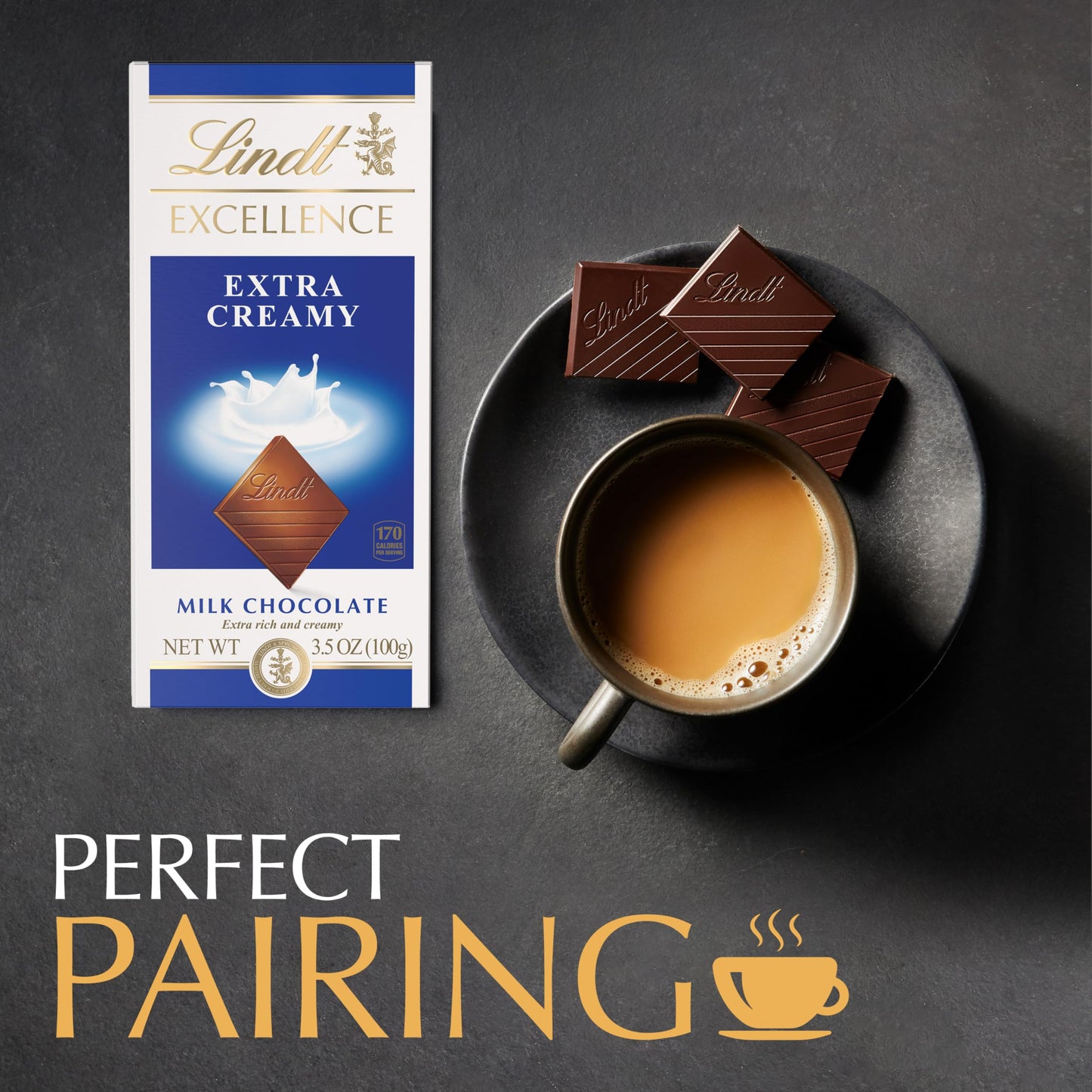 Lindt EXCELLENCE Extra Creamy Milk Chocolate Bar, 3.5 oz. (12 Pack)