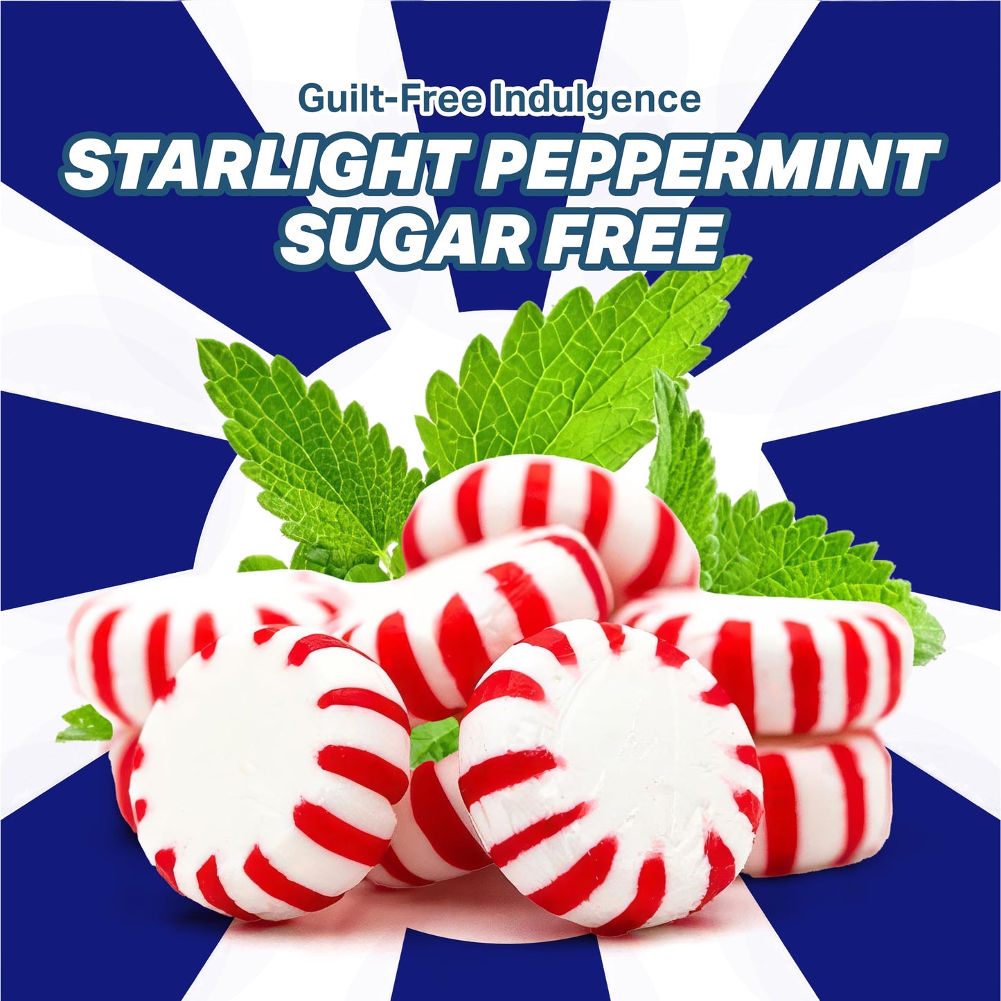 Arcor Starlight Peppermint Sugar Free Hard Candy - 1 Pounds Approx 75 - Sugar Free Candy, Peppermint Candy - Bulk Candy Individu
