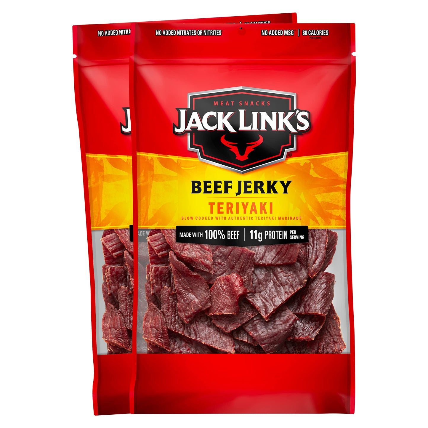 Jack Links Beef Jerky, Teriyaki, 10g Protein, 80 Calories, 9 Oz, Pack of 2