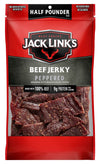 Jack Link's Beef Jerky, Peppered, 1/2 Pounder Bag - Flavorful Meat Snack, 9g of Protein and 80 Calories, Made with Premium Beef 
