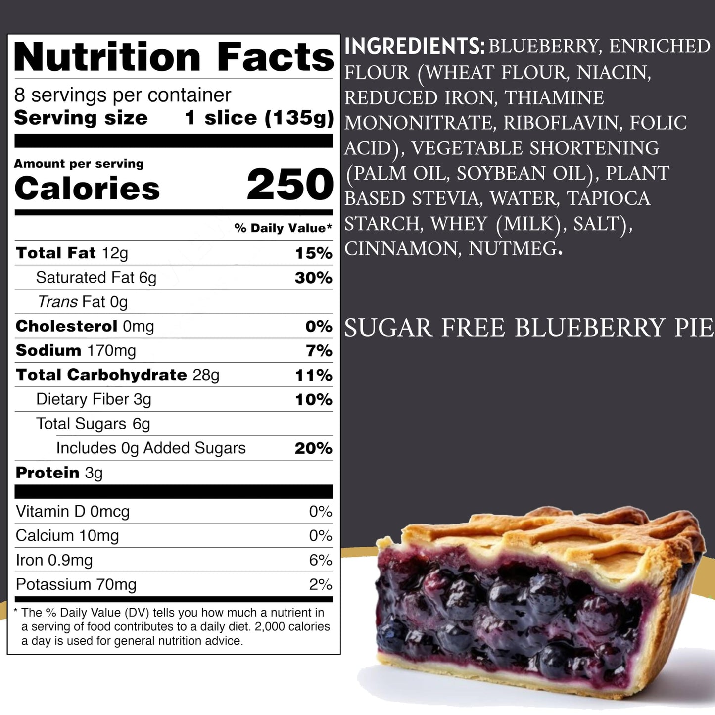 Andy Anand Sugar Free Blueberry Pie - Enjoy The Amazing Taste Of A Classic Blueberry Pie Without The Sugar! Perfect For Guilt-Fr