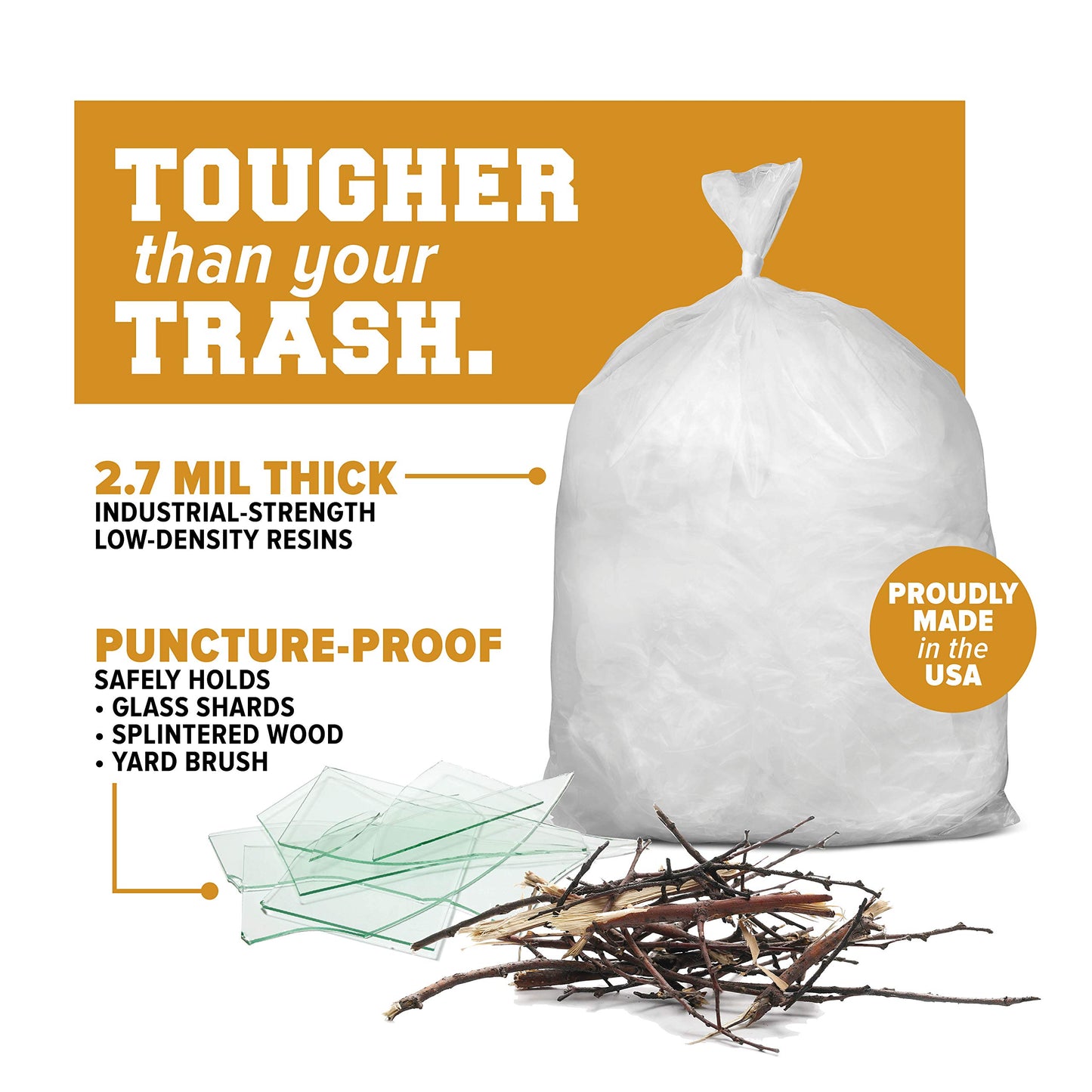 Plasticplace 65 Gallon Trash Bags