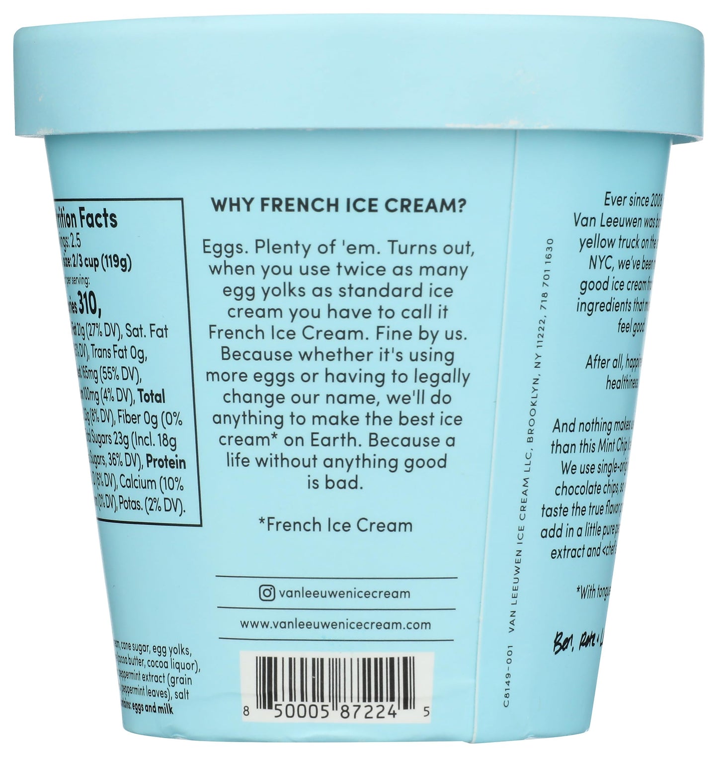 Van Leeuwen Mint Chip Ice Cream, 14 Oz (Frozen)