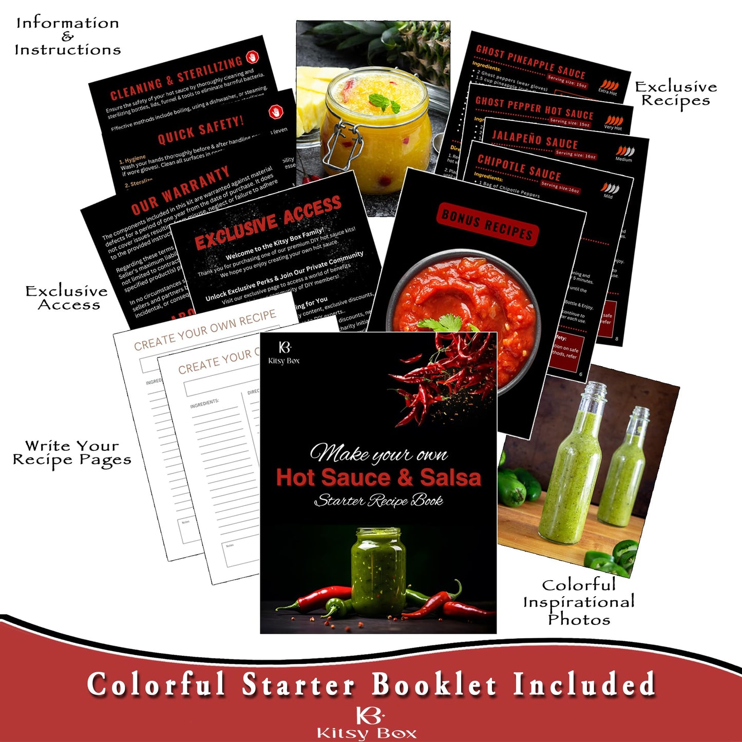Diy Hot Sauce Making Kit - Gift Set With 4 Types Of Peppers, Including Ghost Pepper - Make Your Own Hot Sauce - Great Gift For D