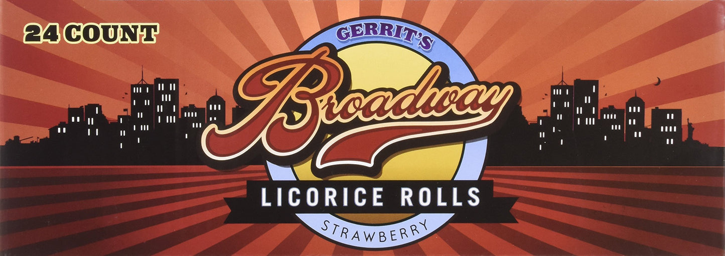 Gerrit'S Broadway Licorice Rolls Strawberry 24 Count