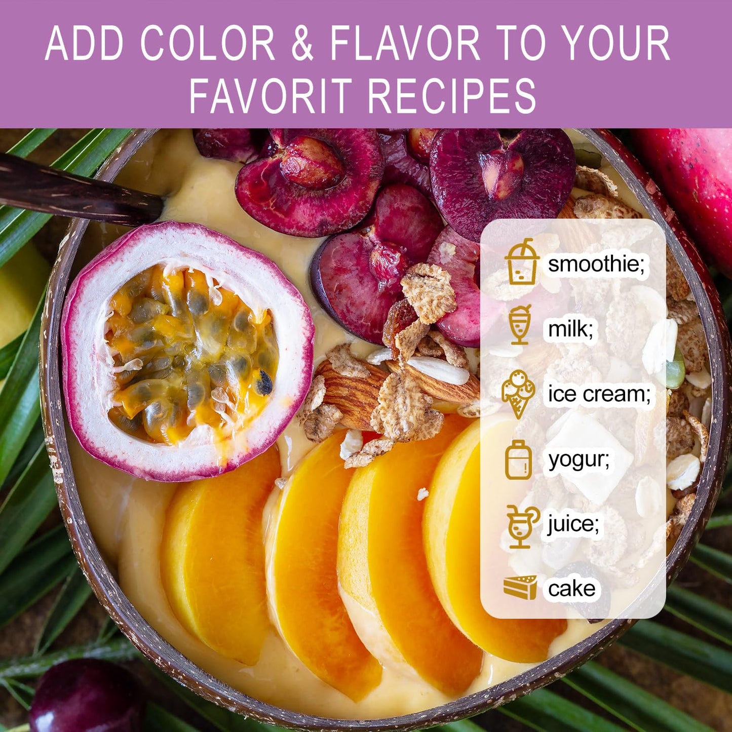 Passion Fruit Powder for Baking & Drinks & Smoothie,Vegan,Non-GMO,Gluten Free,No Additives and Preservatives,4oz