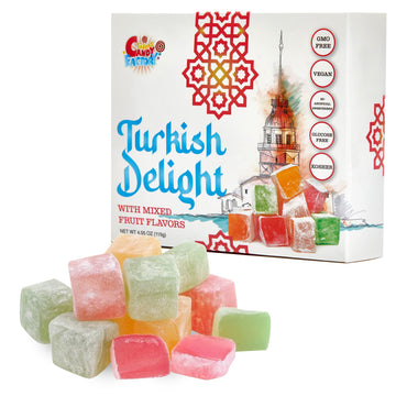 Sarah'S Candy Factory Turkish Delight With Assorted Fruit Flavors 4.05 Oz Pack Of 6