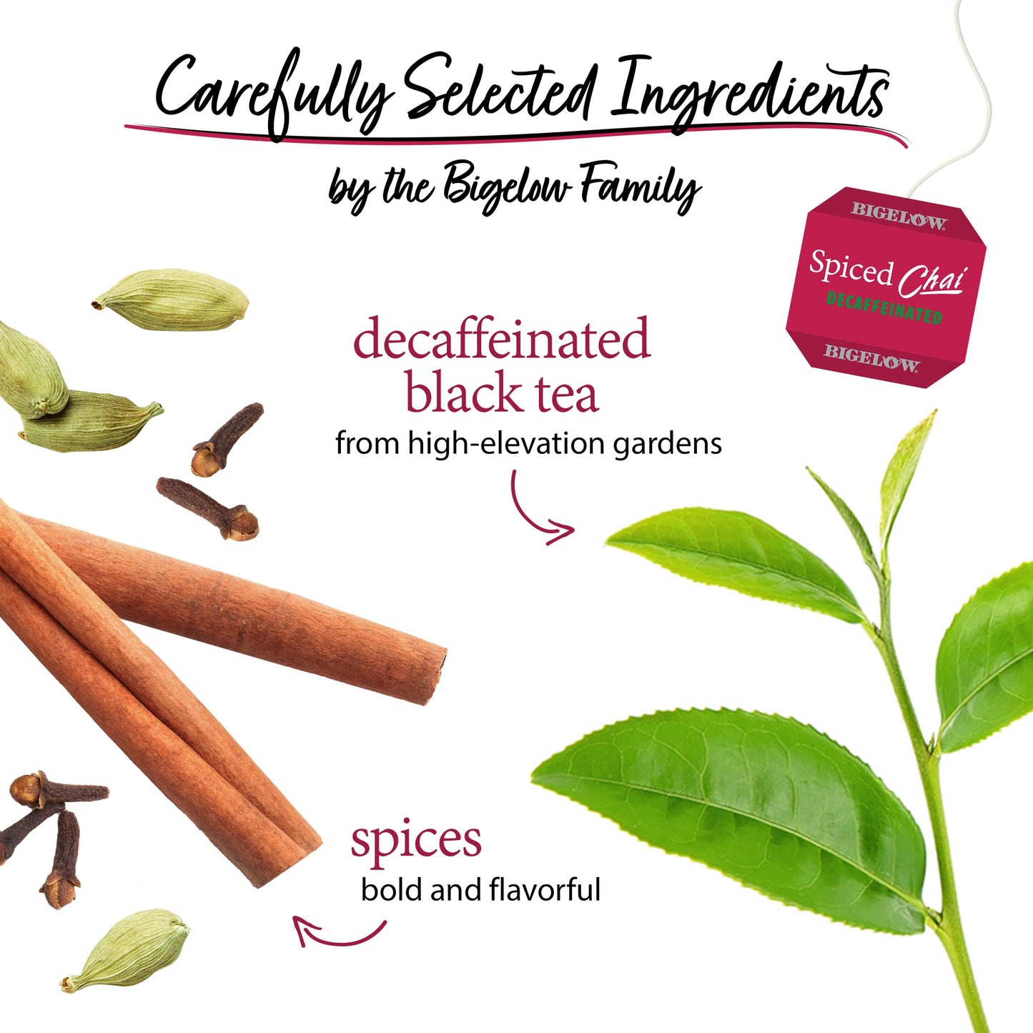 Bigelow Tea Decaffeinated Spiced Chai Black Tea, Decaf Tea With Spiced Chai, 20 Count Box (Pack Of 6), 120 Total Tea Bags