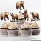 Ercadio 24 Pack Brown Bear Cupcake Toppers Brown Bear Cupcake Picks Animal Cupcake Picks Brown Bear Birthday Cupcake Decorations