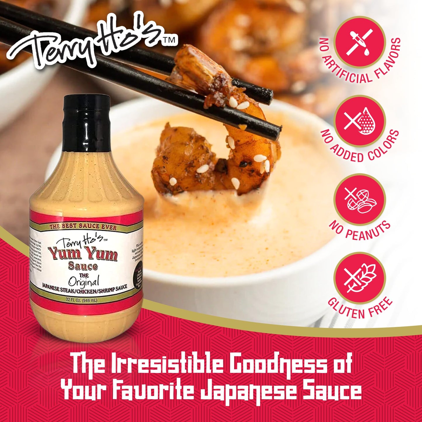 Terry Hos Yum Yum Sauce Original - Sweet And Tangy Mayonnaise-Based Sauce For Dipping, Marinade, And Dressing - Cocktail Sauce For Shrimp, Japanese Steak, Chicken, Pork, And Vegetable Salad - 32Oz (Pack Of 1)