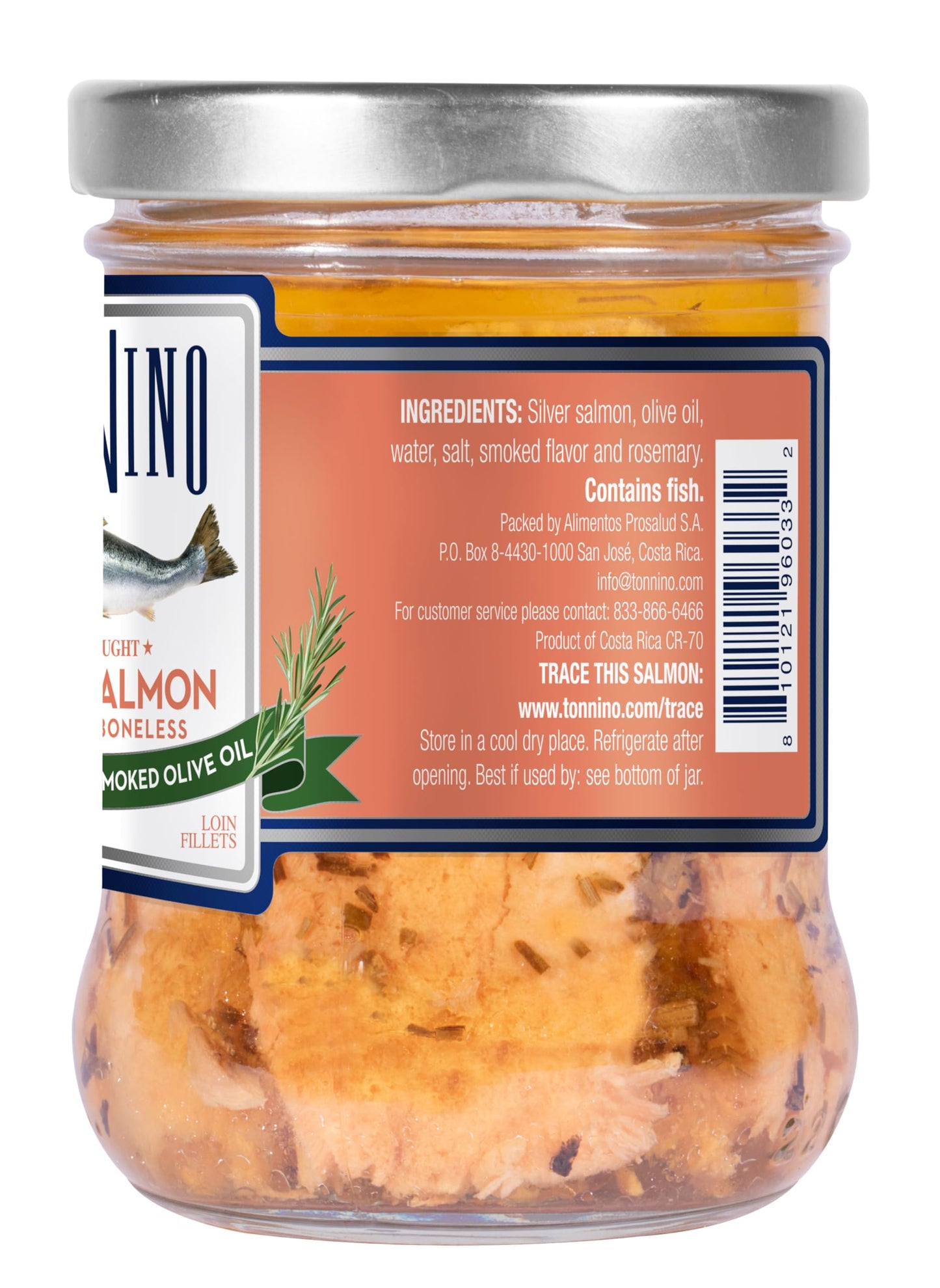 Tonnino Salmon Silver Fish in Smoked Olive Oil – Pack of 6 – 6.3 Ounces – Protein Snacks – Ready to Eat Meals