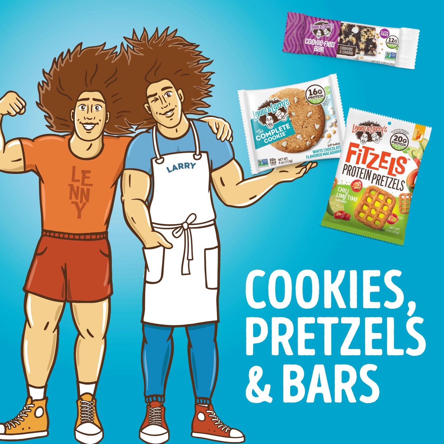 Lenny & Larrys Cookie-fied BIG BAR - Cookies and Creme Vegan Protein Bars 4x90g - Healthy Snacks, 24g Plant Protein & 10g Prebi
