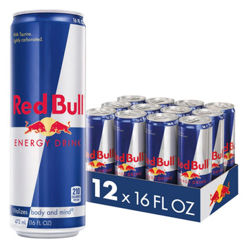 Red Bull Energy Drink, 151mg Caffeine, Taurine & B Vitamins, 16 Fl Oz, 12 Pack, Model RB33049