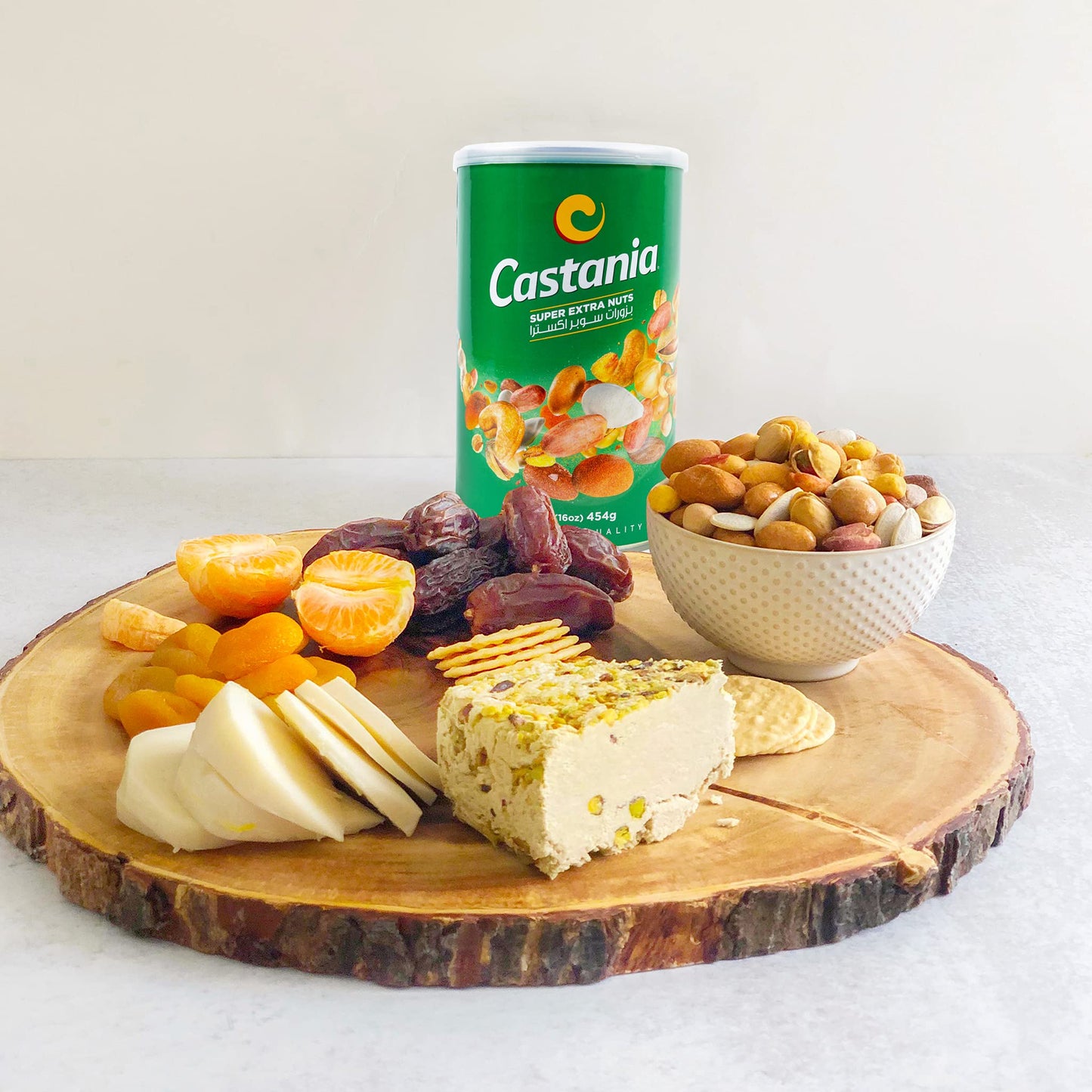 Castania BBQ Lebanese Mixed Nuts, Super Extra Mix - Pistachios, Almonds, Cashews, Hazelnuts, Peanuts, Pumpkin Seeds, 16oz (Pack of 4)