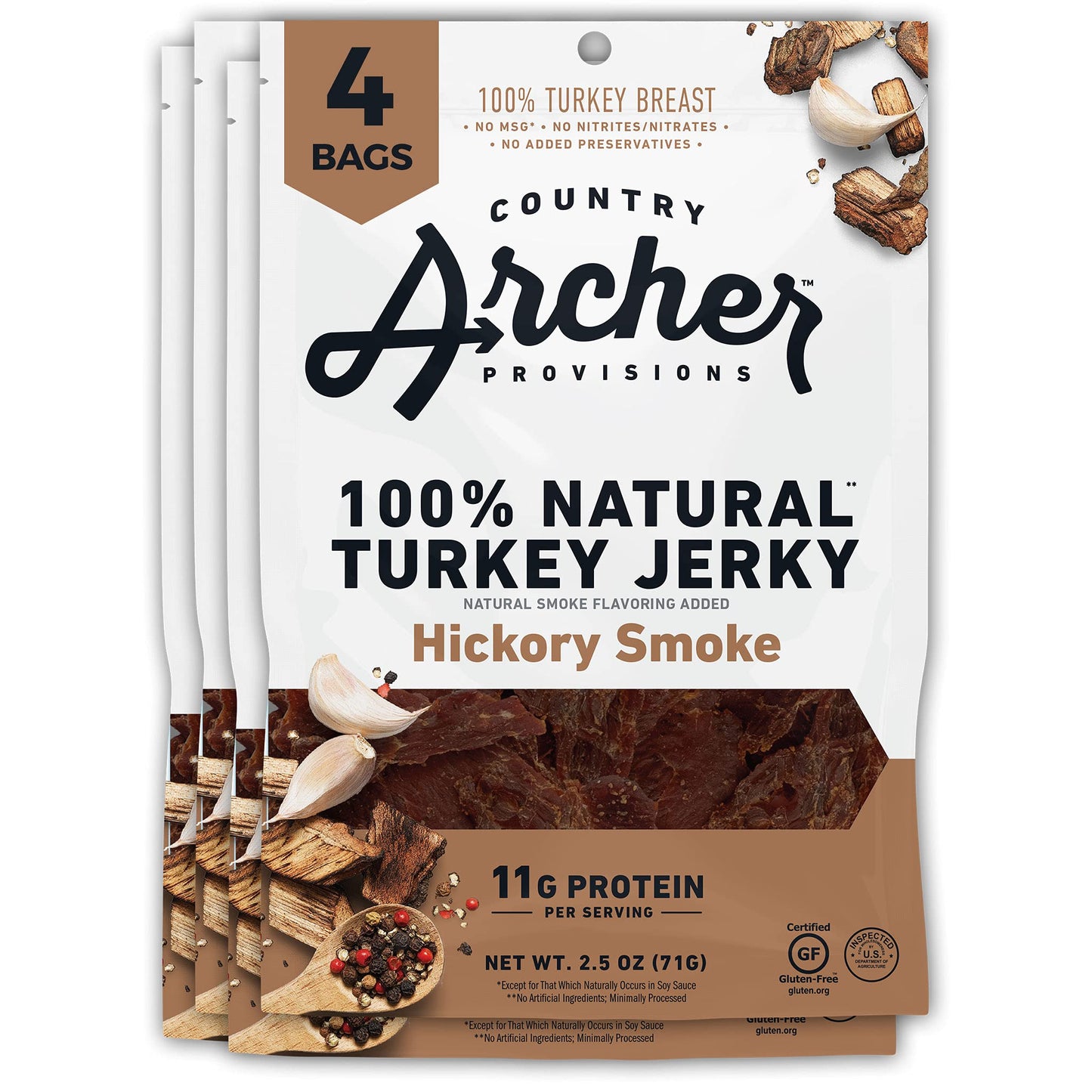 Country Archer Turkey Jerky - Turkey Meat Protein Snacks, Turkey Jerky For People, Protein Meat Snacks, Turkey Jerky Snack Packs