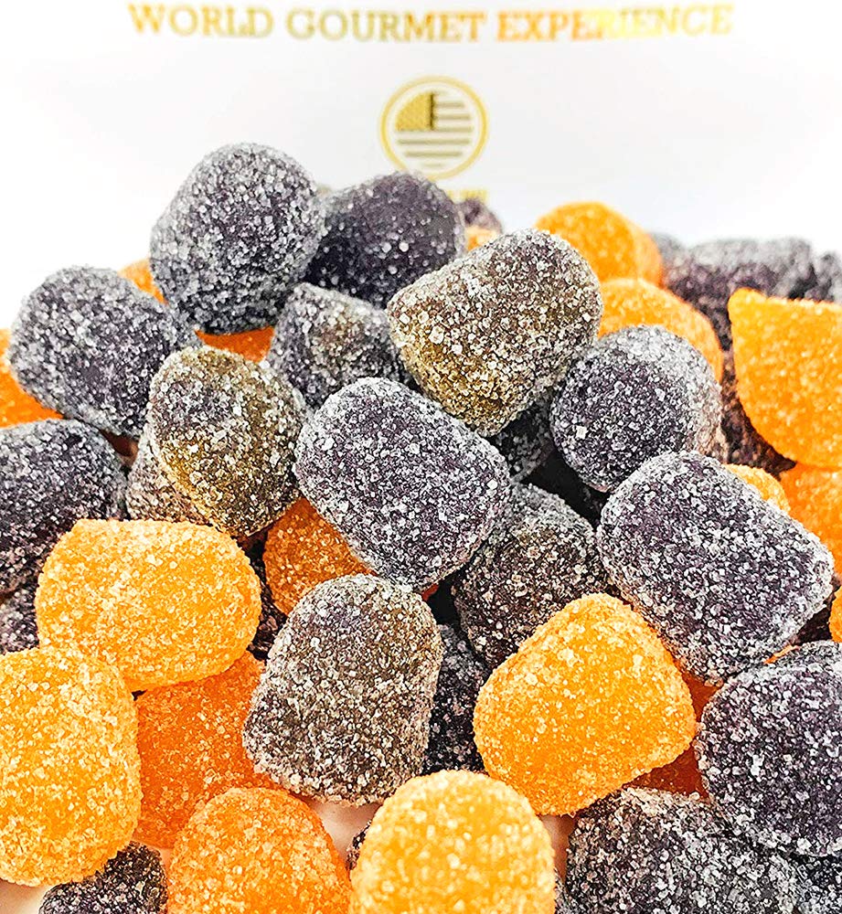 SweetGourmet Fall Flavors Spice Drops, Black and Orange Sugared Jelly Gumdrops Candy, 2-Pound Bag