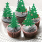 24 Pcs Christmas Tree Cupcake Toppers With Star Green Glitter Christmas Tree Cupcake Picks For Merry Christmas Theme New Year Holiday Baby Shower Kids Birthday Party Cake Decorations Supplies