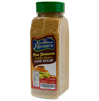 Karibbean Flavours Culinary Demerara Golden Brown Cane Sugar (2lb) | Non GMO | All Natural | Genuine From Demerara Guyana Where 