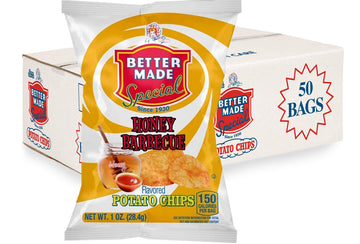 Better Made Special Potato Chips (Honey BBQ) - 50 Pack - 50 x 1 oz. Bags - Crunchy, Individual Snacks Made from Fresh Potatoes -