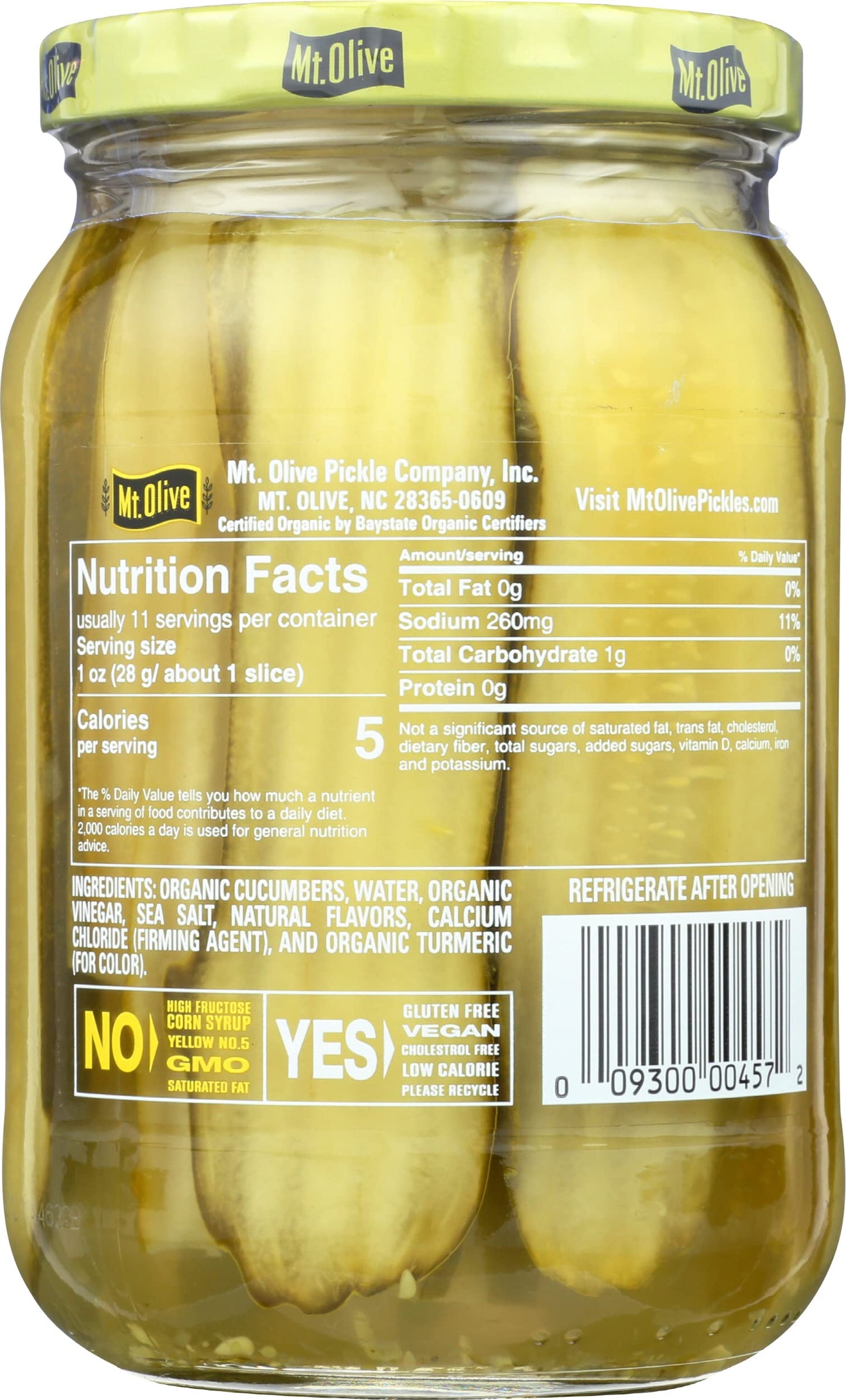 Mt. Olive Organic Dill Sandwich Stuffers, 16 Fl Oz - Perfect for Pickling and Snacking
