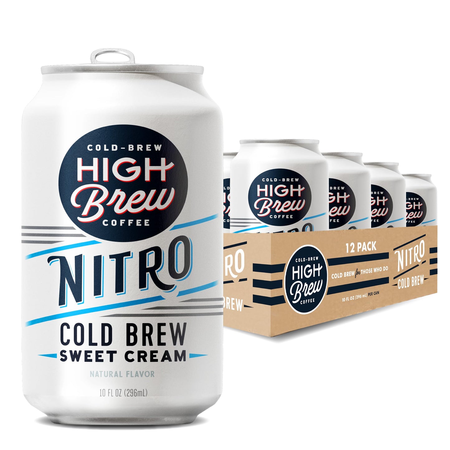 High Brew Coffee, Nitro Sweet Cream, Cold Brew Coffee, 10 Fl Oz, Ready-To-Drink (Pack Of 12)