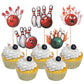 40 PCS Bowling Cupcake Toppers Double Sided Sports Theme Bowling Cupcake Picks Bowling Party Decorations for Bowling Theme Baby 