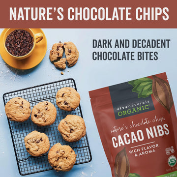 Viva Naturals Organic Cacao Nibs, 2 Lb - Certified Keto And Vegan Superfood, Perfect For Gluten Free Baking And Smoothie Topper,