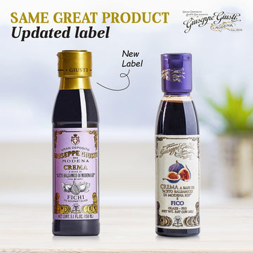 Giusti Fig Glaze – Thick Balsamic Vinegar Reduction – 5.07 fl oz (Pack of 2) – Black