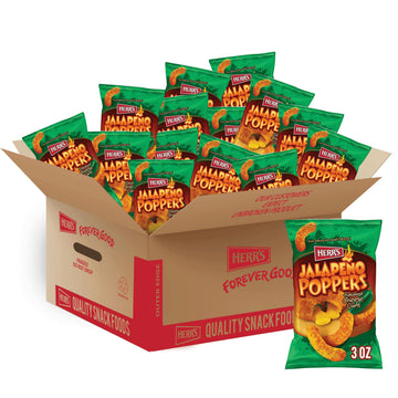 Herrs Jalapeno Poppers Flavored Cheese Curls, Gluten Free Snacks, 3oz Bag (20 Count)