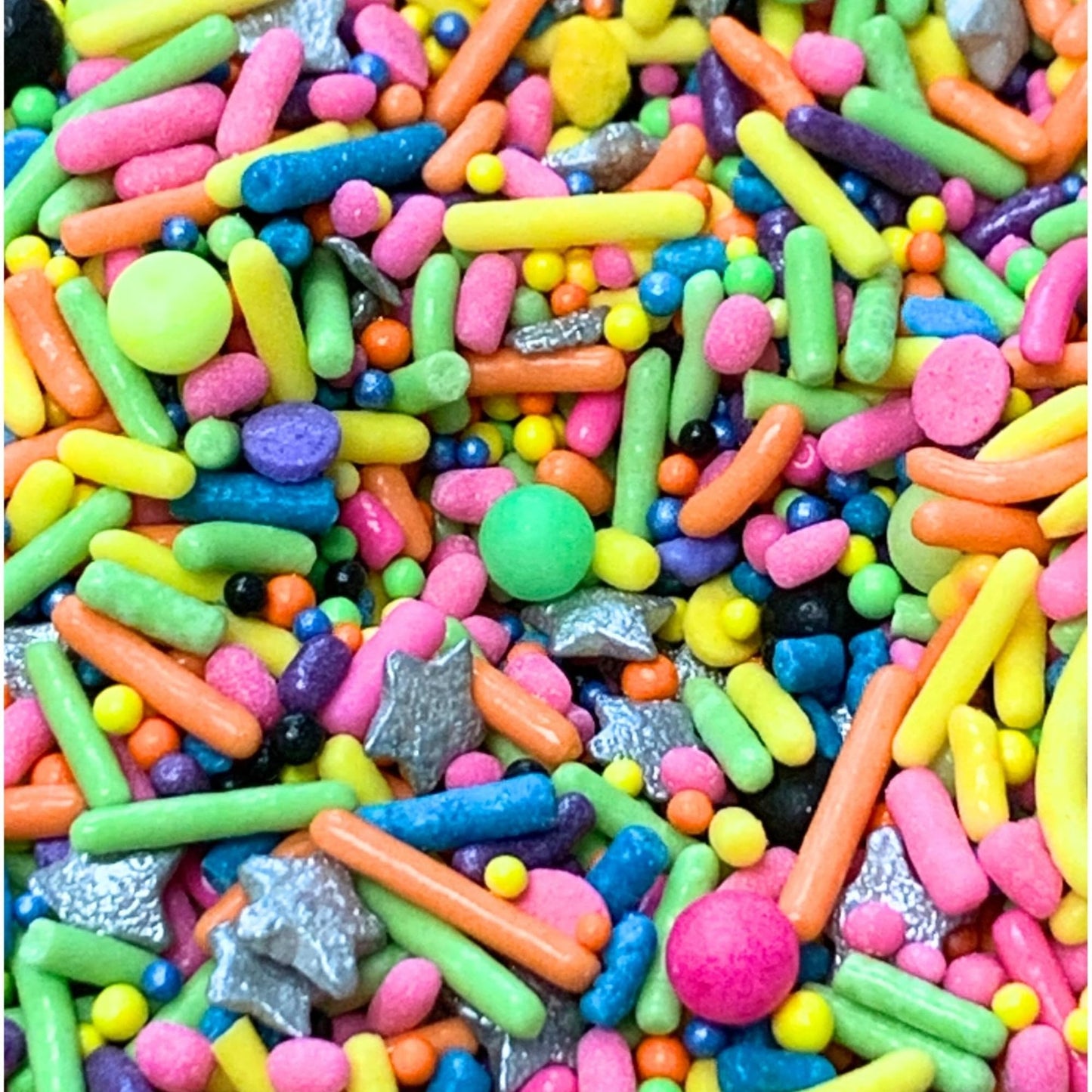 Cool Mom Sprinkles Retro 90s Themed Birthday Sprinkles 4 oz - Neon Glow Under UV Light, Gluten-Free