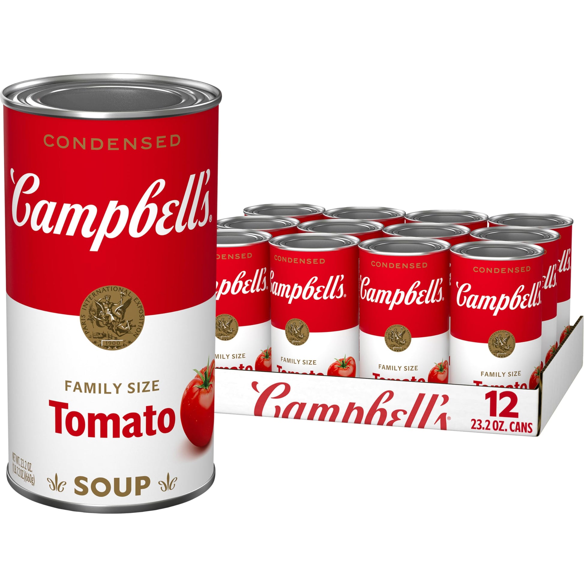 Campbells Condensed Tomato Soup, 23.2 Ounce Can, Pack of 12, Model 200000021239