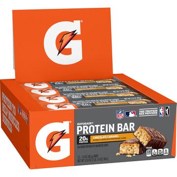 Gatorade Whey Protein Bars, Chocolate Caramel,12 Count (Pack Of 1)