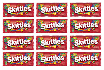 Skittles - Original, Wild Berry, Tropical, Smoothies, Sour, Brightside, All Lime - Full Size, Bite Size Candy, Individual Packs - Great For Holidays, Parties, Gifts & More ! (Original - 2.17 Ounce, 12 Count)
