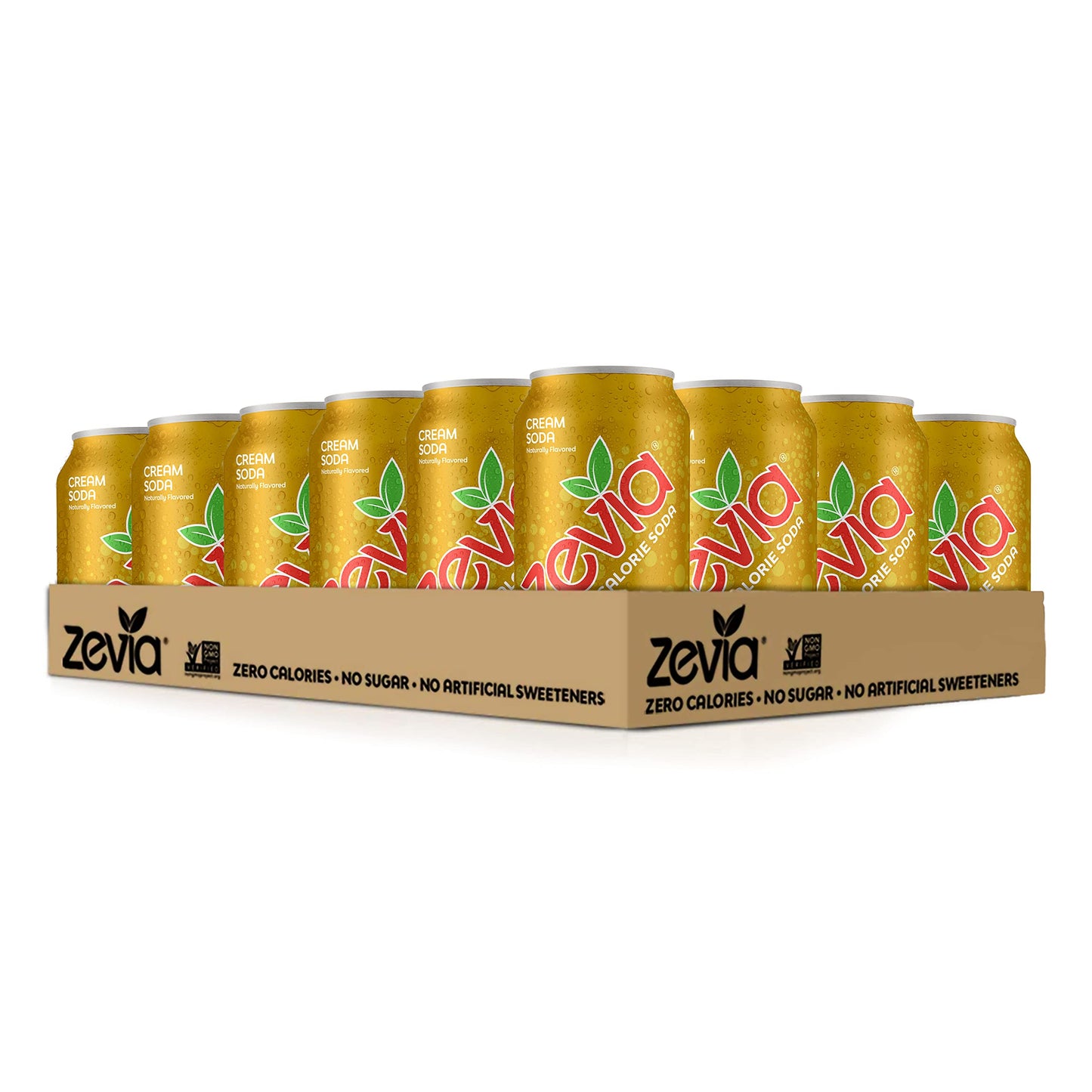 Zevia Zero Calorie Soda, Cream Soda, 12 Fl Oz Cans (Pack of 24)