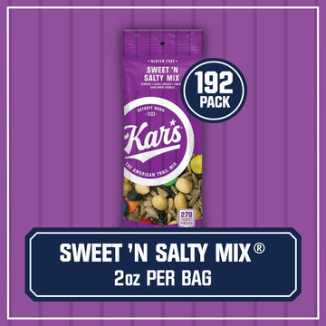 Kars Nuts Original Sweet N Salty Trail Mix, 2 Oz Individual Snack Packs - Bulk Pack Of 192, Gluten-Free Snacks