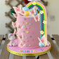 25PCS DRWATE Rainbow Cake Topper Balls - Colorful Boho Decorations with Macaron Balls & Flowers for Baby Showers & Birthday Parties