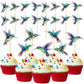 40 Pieces Hummingbird Cake Cupcake Toppers Bird Cupcake Topper Decoration Wafer Hummingbird Cake Bird Decor By Wafer Paper For Spring Wedding Birthday Celebrating Party Events, 4 Styles
