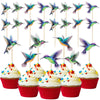 40 Pieces Hummingbird Cake Cupcake Toppers Bird Cupcake Topper Decoration Wafer Hummingbird Cake Bird Decor By Wafer Paper For Spring Wedding Birthday Celebrating Party Events, 4 Styles