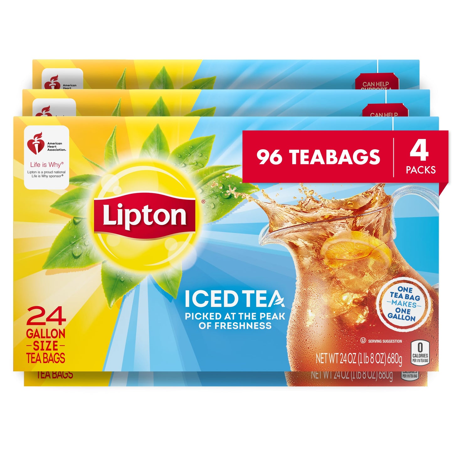 Lipton Iced Tea, 24 Count, Pack Of 4