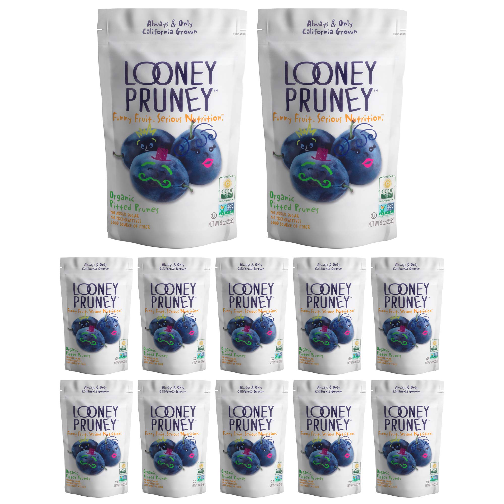 Looney Pruney Pitted Dried Prunes | No Added Sugar, Kosher | 9 Ounce ...