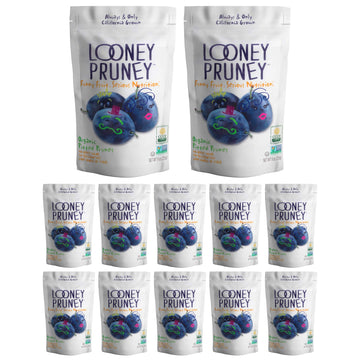 Looney Pruney Pitted Dried Prunes | No Added Sugar, Kosher | 9 Ounce (Pack of 12)