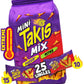 Takis Mini Variety Pack, Assorted Flavored Rolled Tortilla Chips, 25 Count, Fuego & Nitro