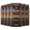 Peet'S Coffee, Dark Roast Ground Coffee - Single Origin Sumatra 63 Ounces (Six Bags Of 10.5 Ounce)