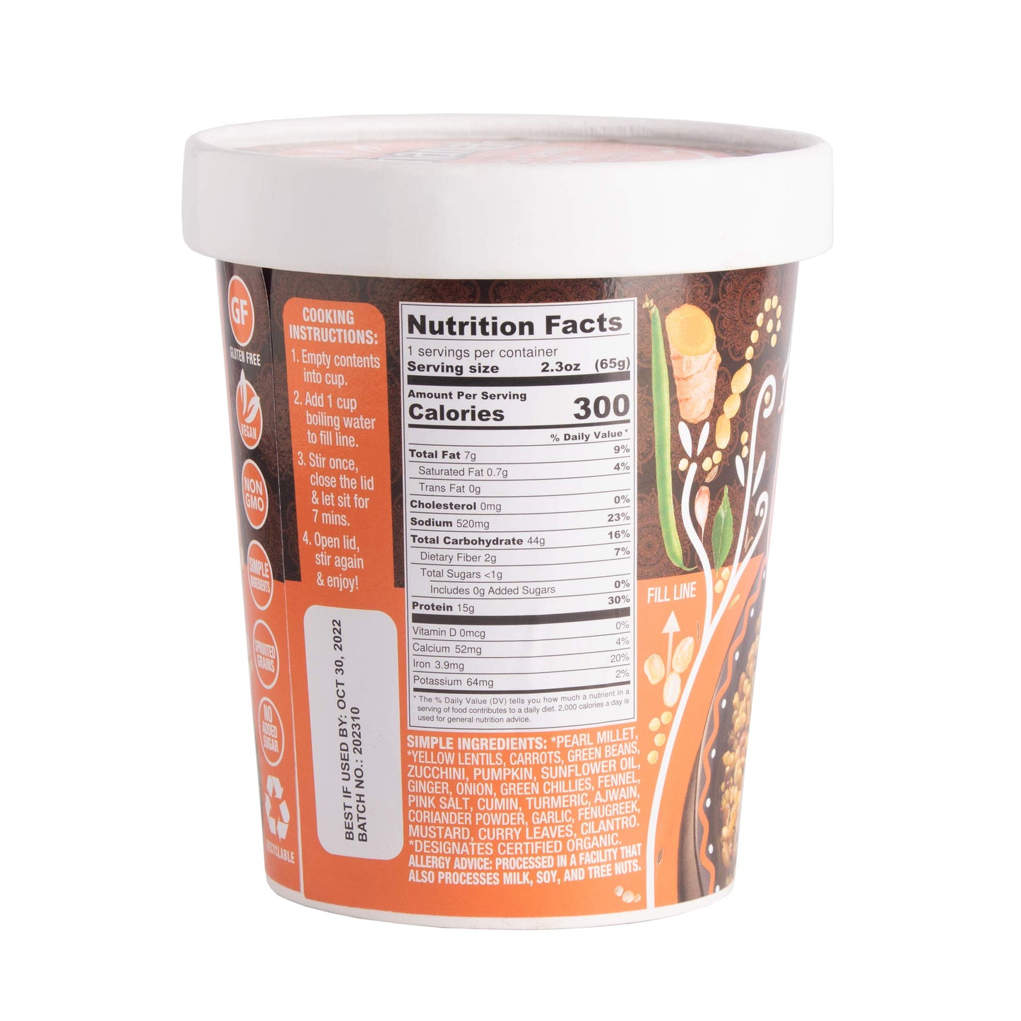 Aahanas Jaipur Millet & Lentil Bowl - Vegan, Gluten Free, Plant-Based, Ready to Eat - Pack of 8