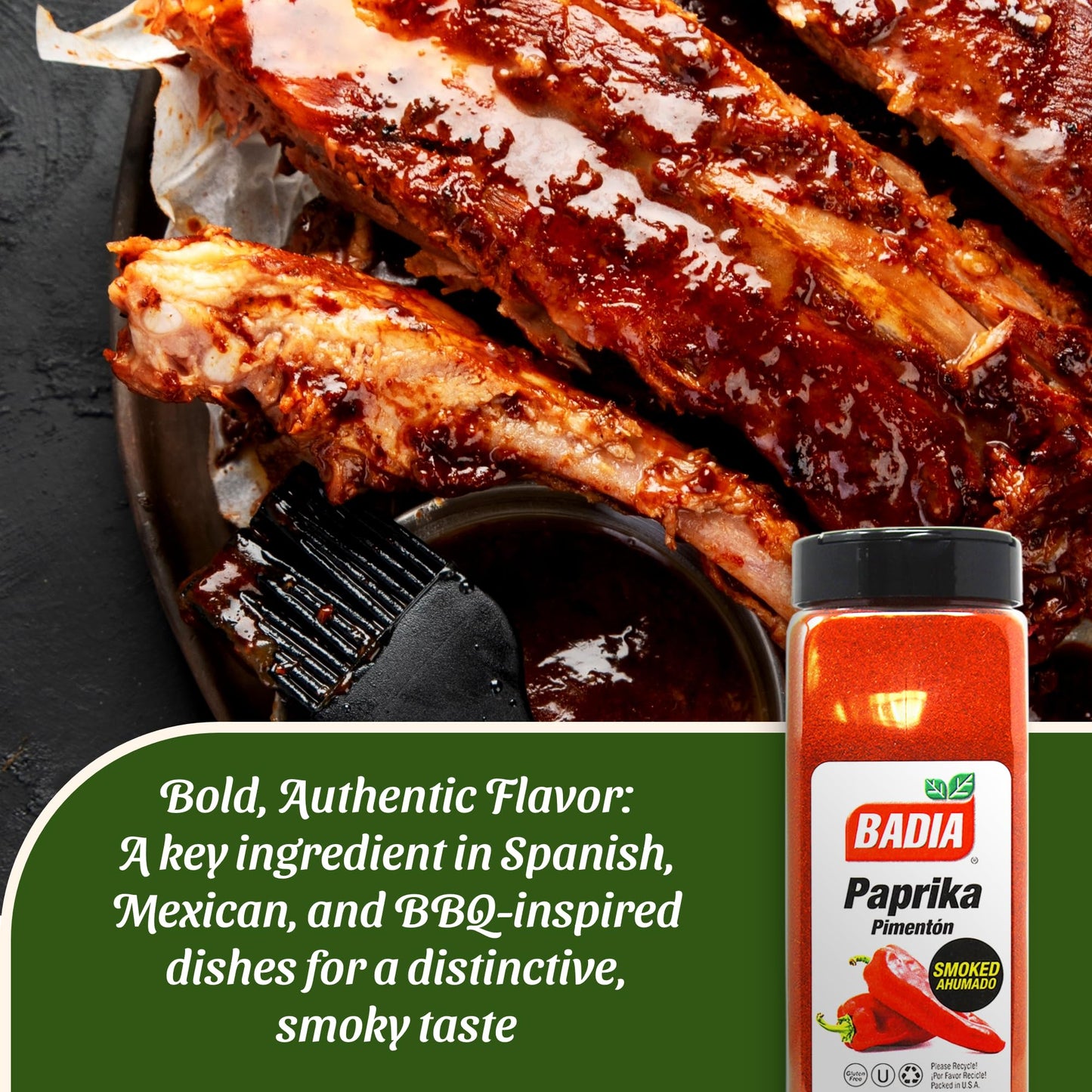 Badia Smoked Paprika, 16 oz - Rich Flavor for Cooking & Grilling, All-Natural Red Spice