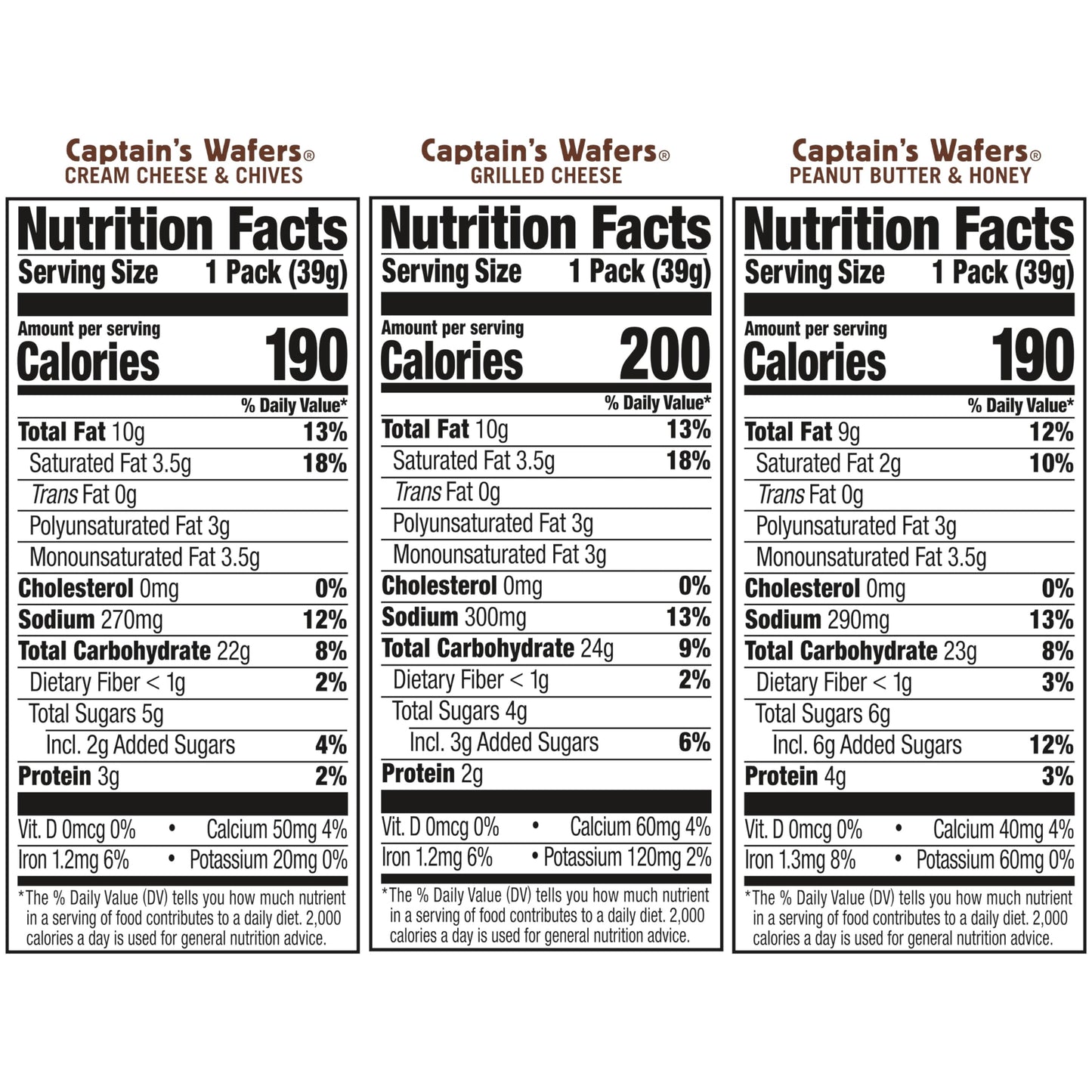 Lance Sandwich Crackers, Captains Wafers, Variety Pack, 10 Individual Packs, 6 Sandwiches Each