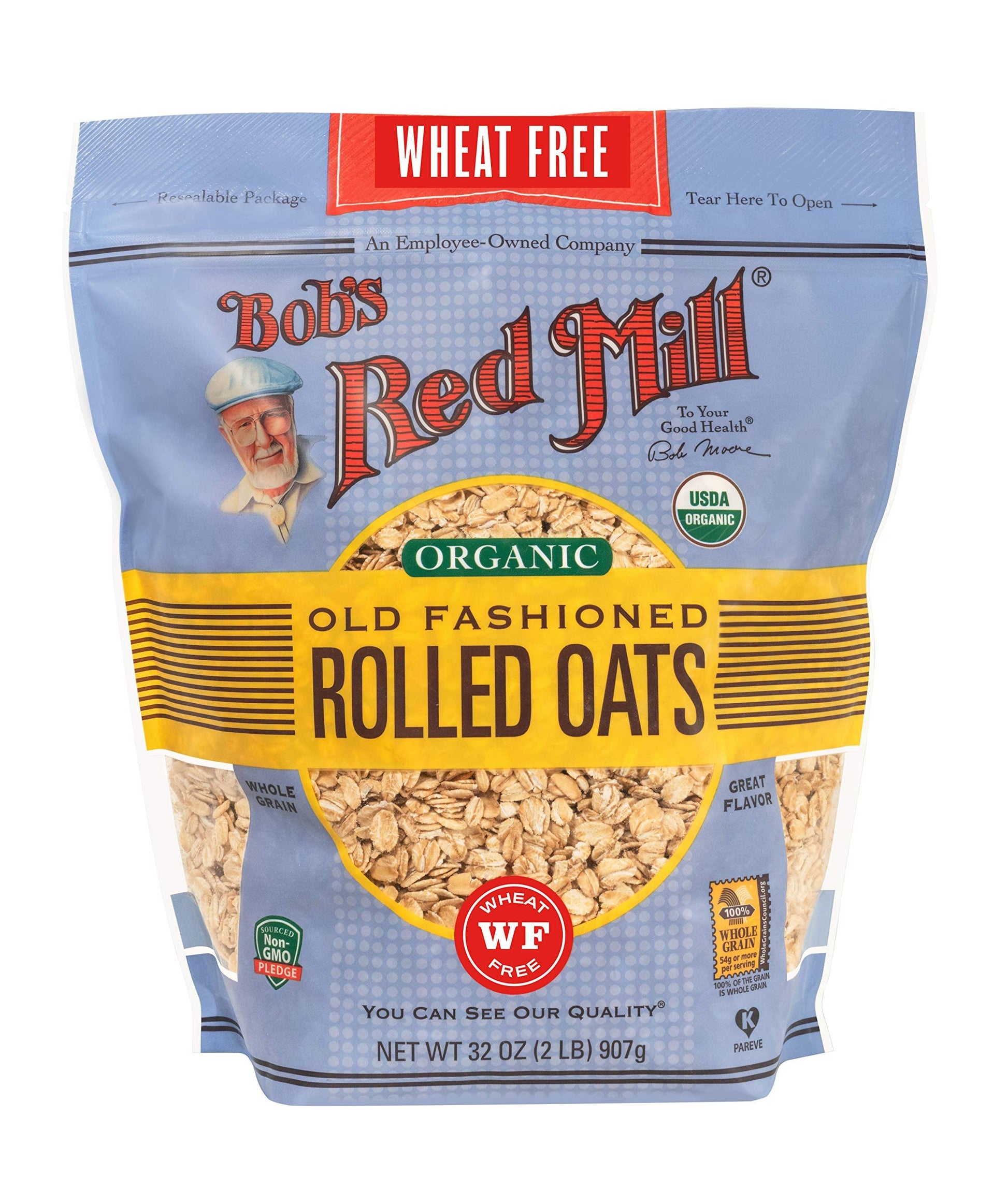 Bobs Red Mill Gluten Free Organic Old Fashioned Rolled Oats, 2 Pound (Pack of 1)