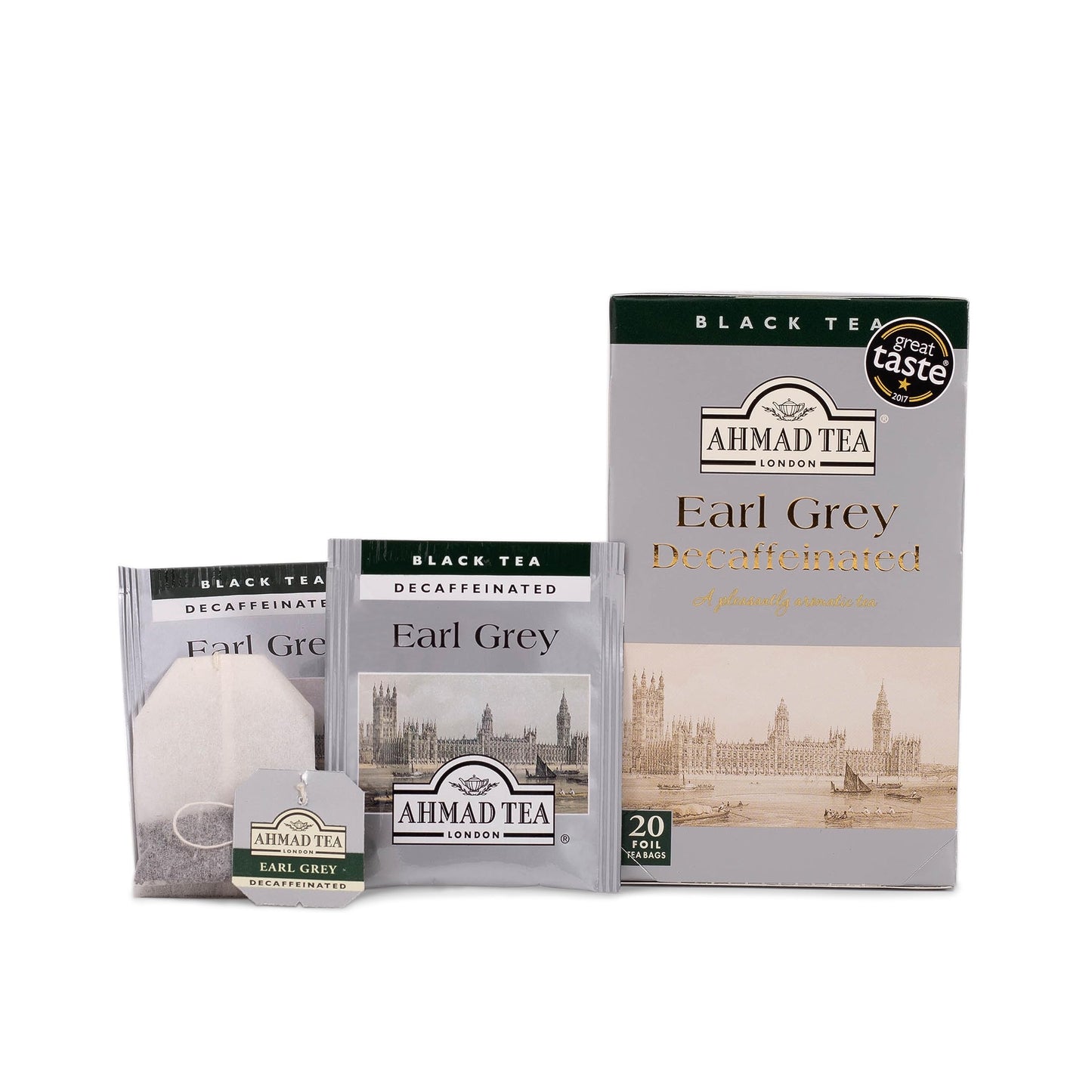Ahmad Tea Decaffeinated Earl Grey Tea, 20-Count Boxes, 8.4 oz, Pack of 6, Earl Grey Decaf