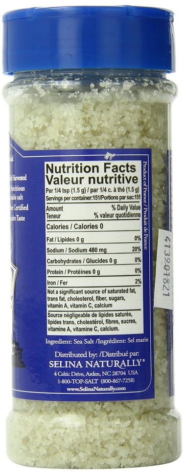 Light Grey Celtic Sea Salt Shaker - Easy to Use, Large Refillable, Reusable Glass Shaker with Additive-Free, Delicious, Gluten-F