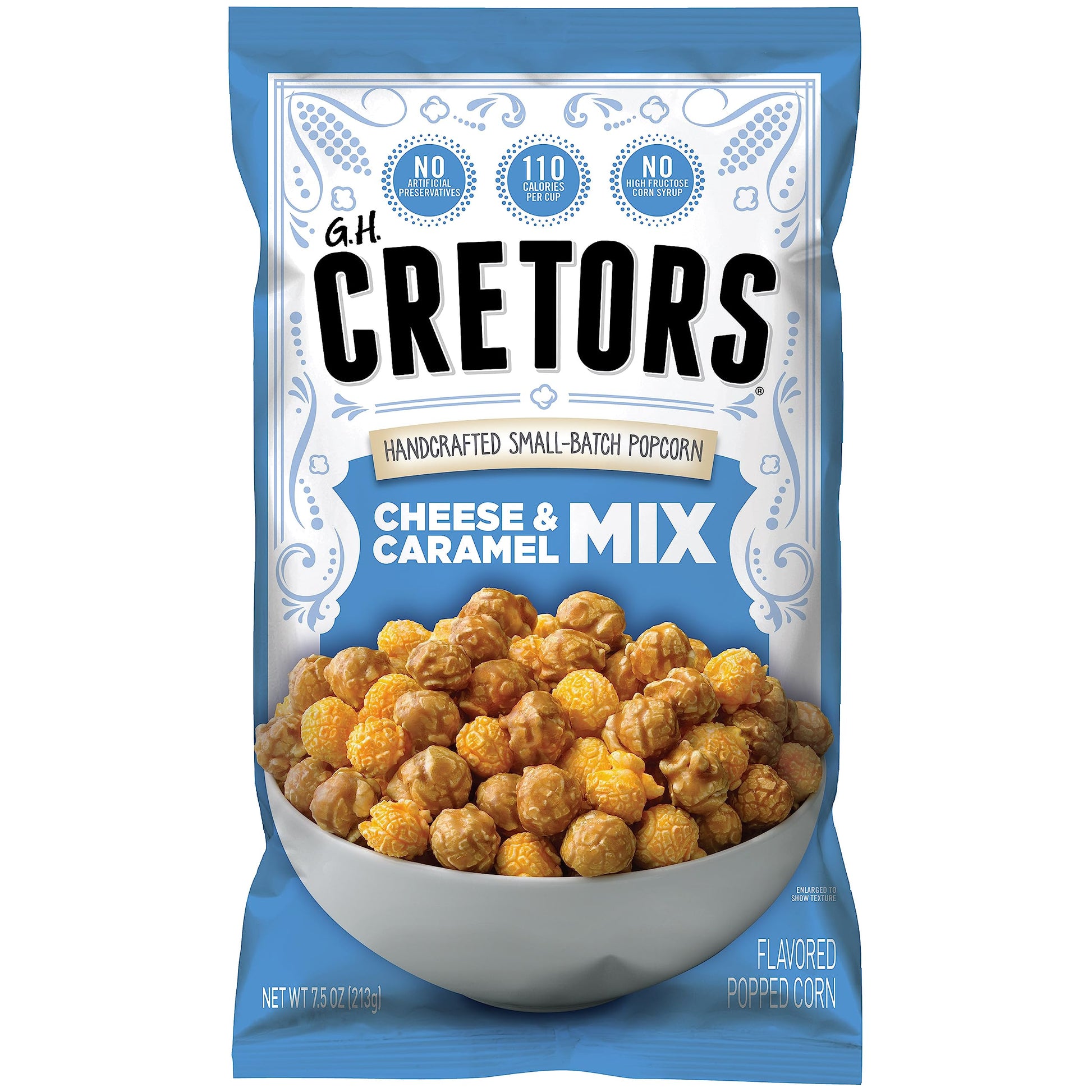 G.H. Cretors Gourmet Caramel Corn Popcorn - Irresistible Cheese & Rich Caramel Flavor In Convenient Individual Bags, 7.5 Oz (6 P